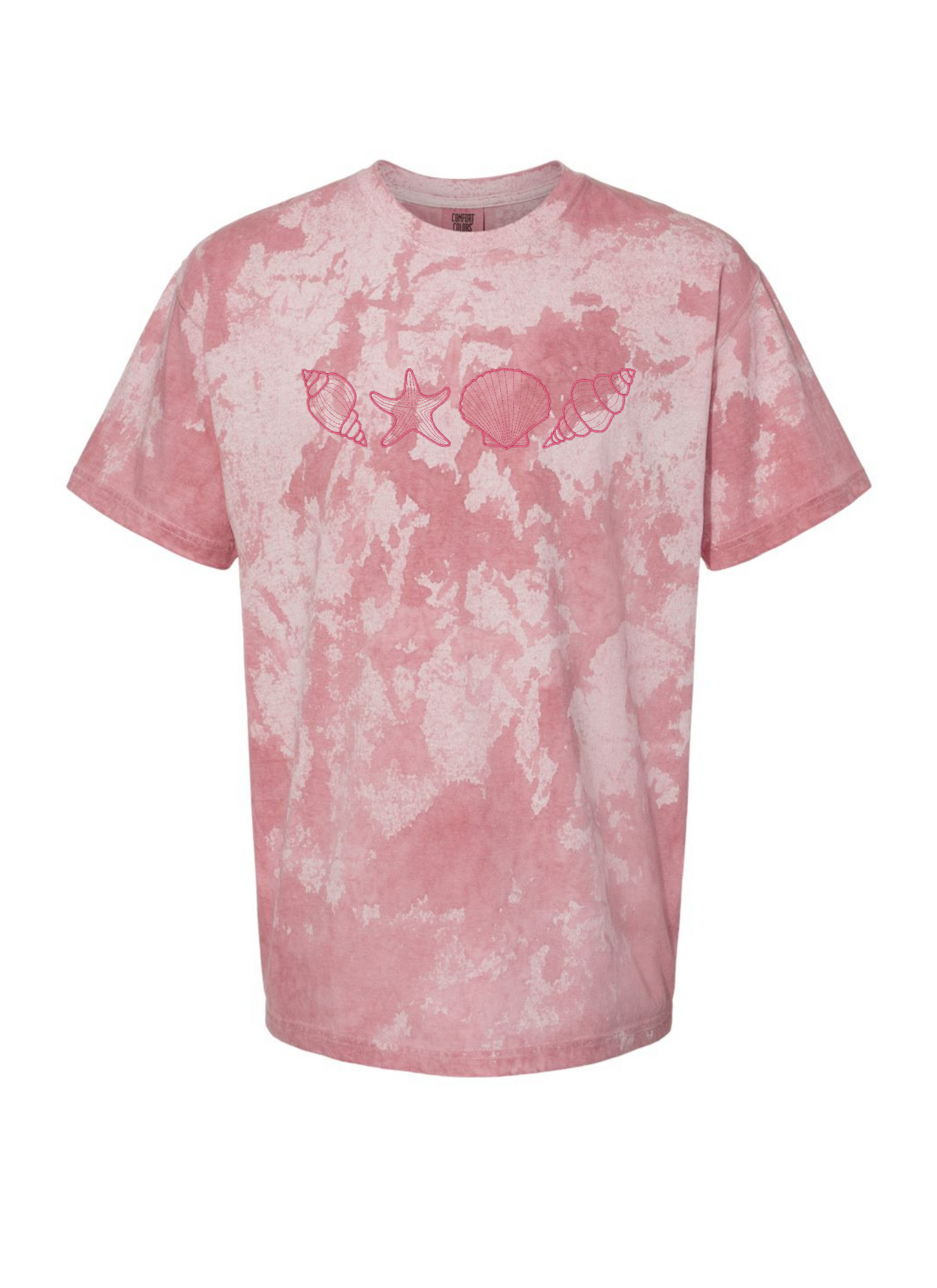 Pink Tie Dye Coastal Shell Tee-Shirt