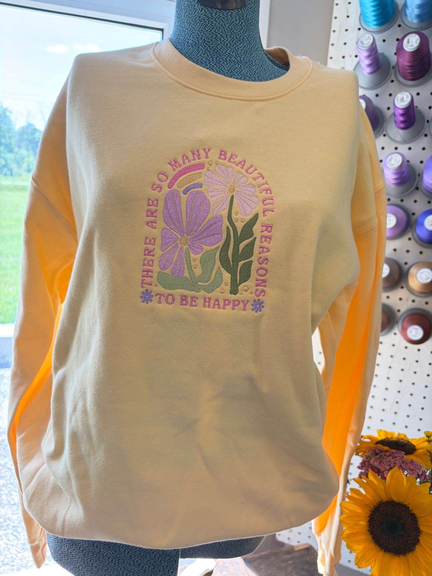 Medium Yellow "So many beautiful things" Crew