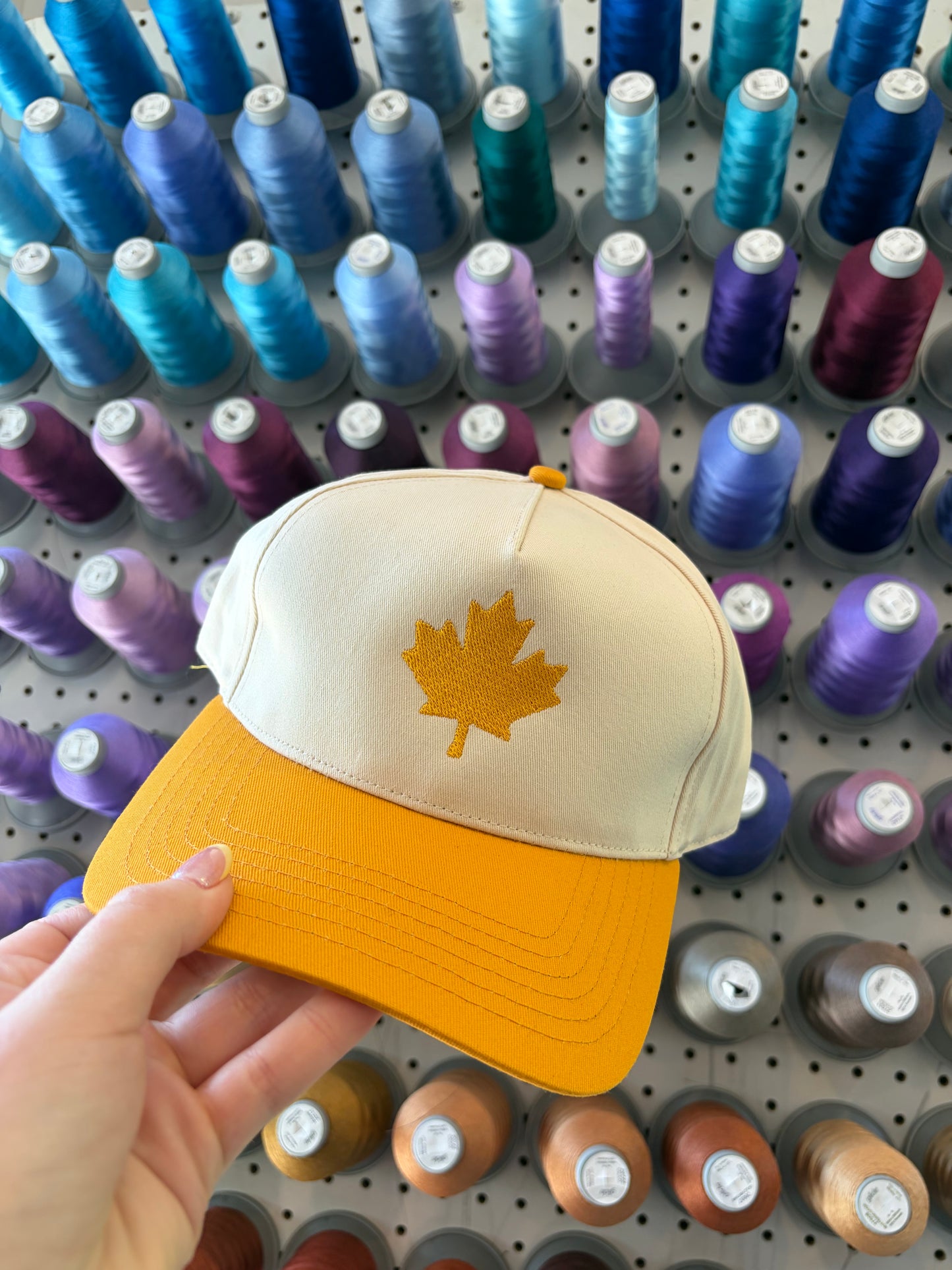 Yellow Maple Leaf Trucker Hat