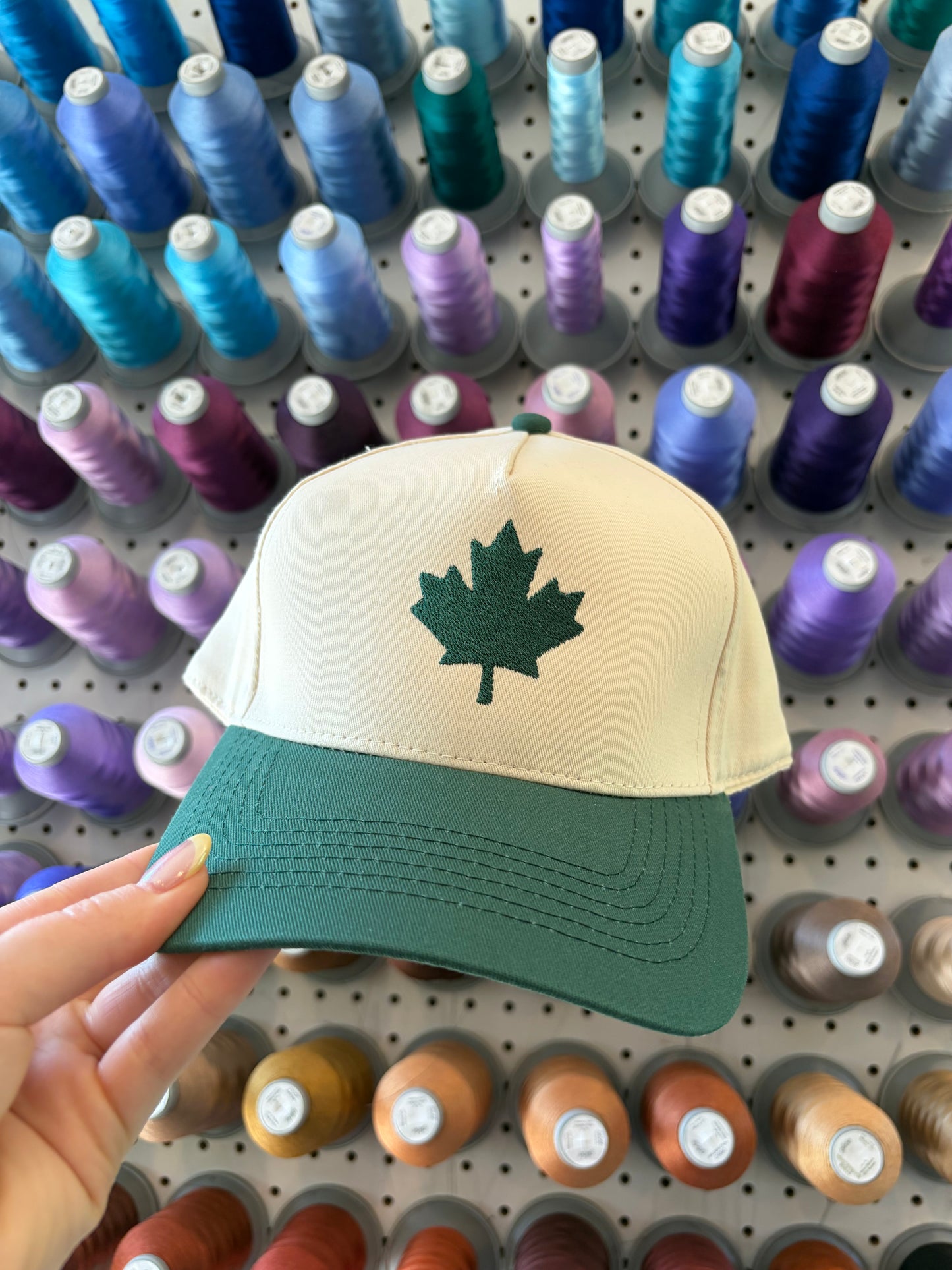 Green Maple Leaf Trucker Hat
