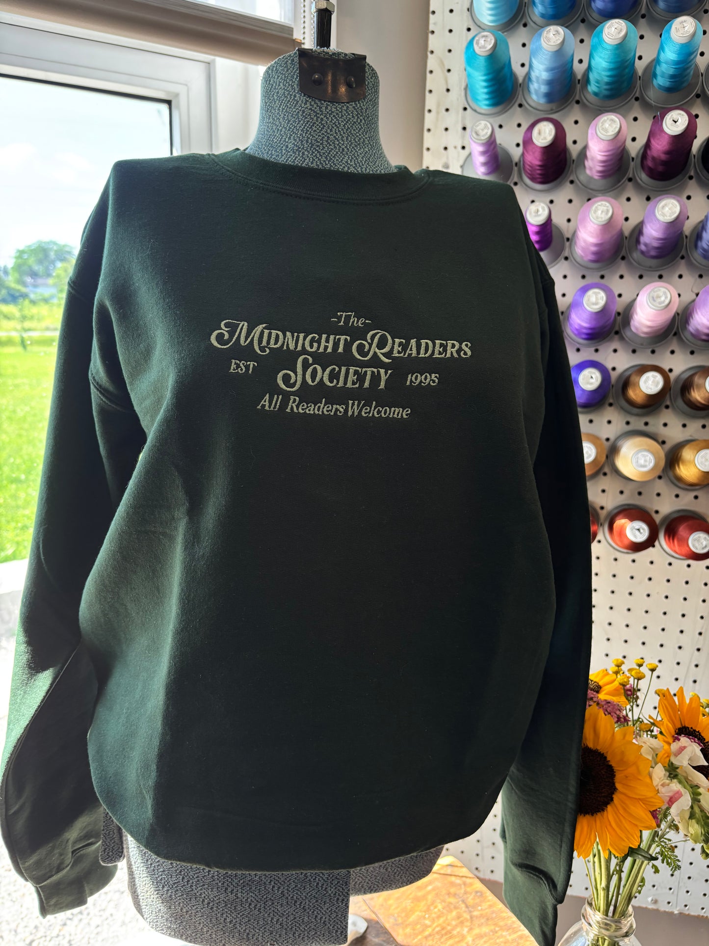 Small Forest Green Midnight Readers Crew