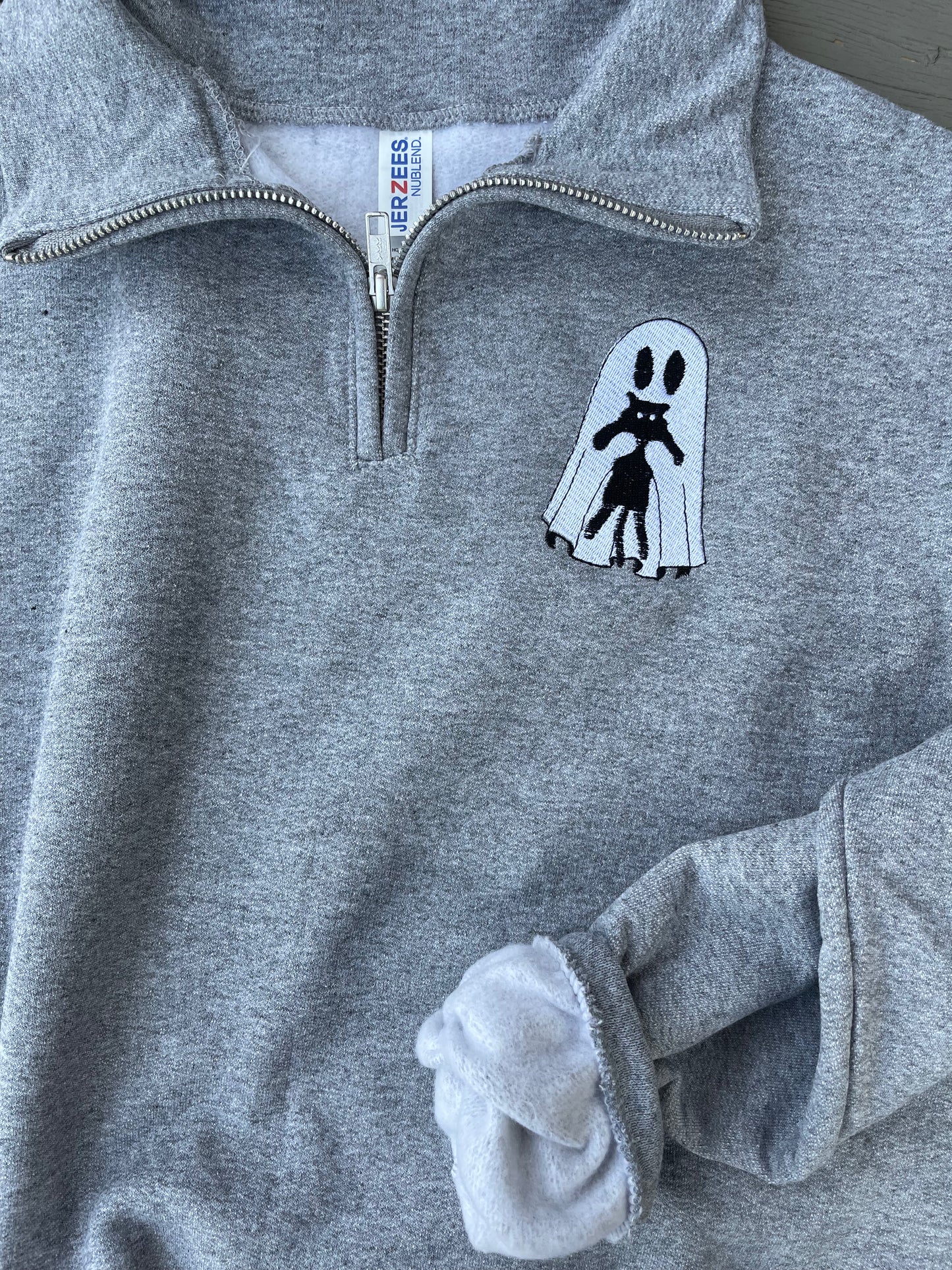 Cat Ghostie Spooky 1/4 Zip