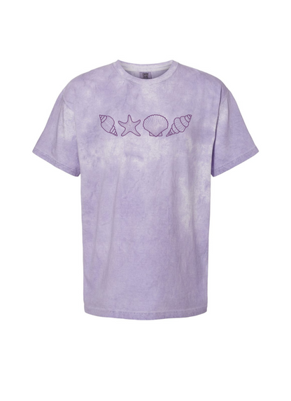 Purple Tie Dye Coastal Shell Tee-Shirt