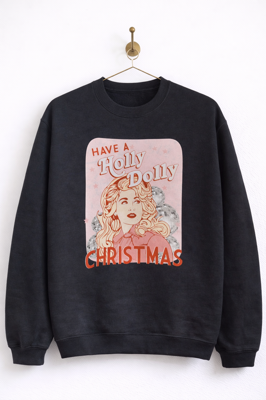 Medium Black Holly Dolly Crewneck