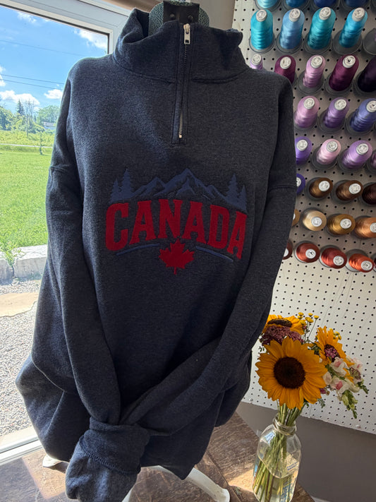 2XL Heather Navy 1/4 Zip Canada