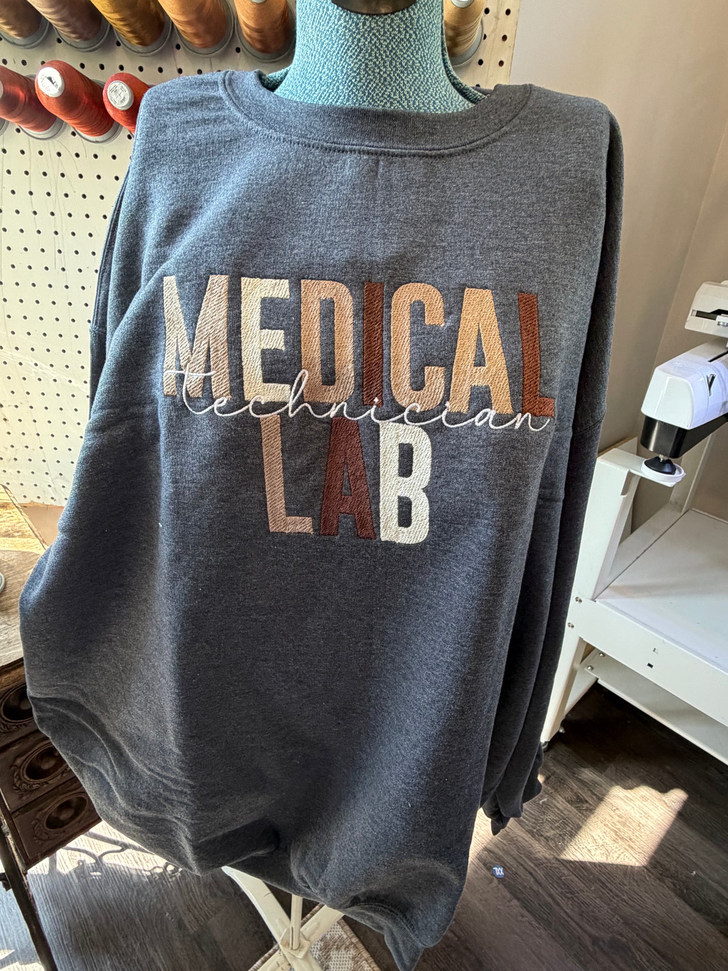 4XL Graphite Heather Med Lab Tech Crew