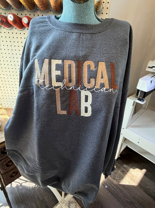 4XL Graphite Heather Med Lab Tech Crew