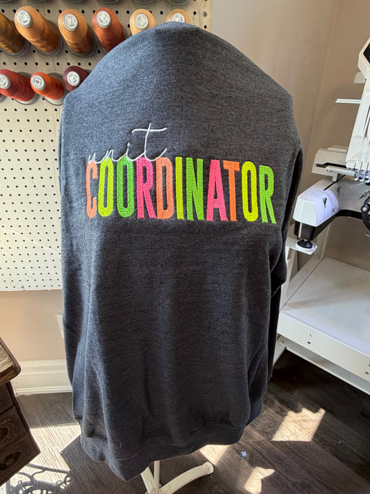 Large Dark Grey Unit Coordinator Zip-UP