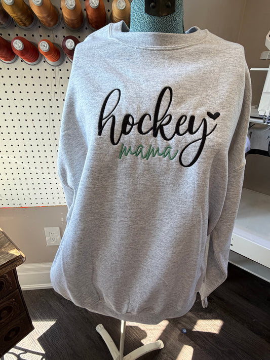 XL Ash Grey Hockey Mama Crew