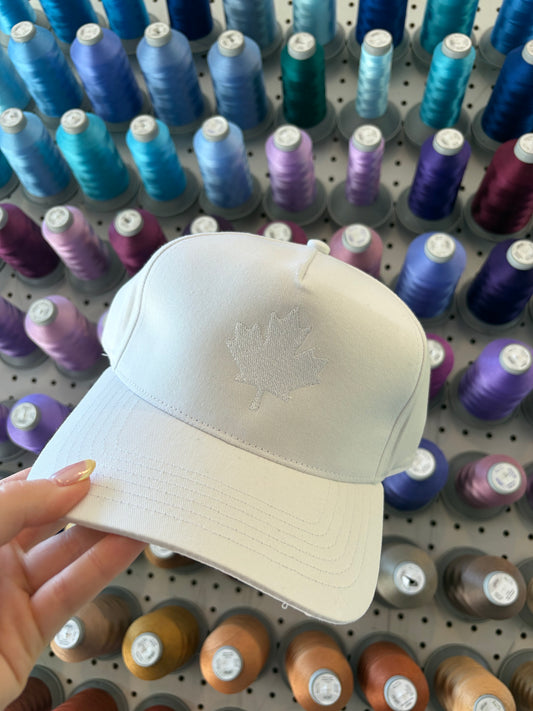 White Maple Leaf Trucker Hat