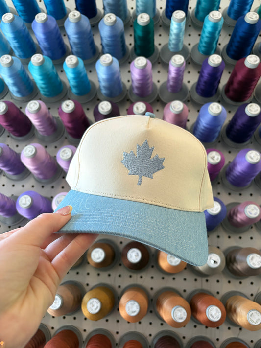 Denim Maple Leaf Trucker Hat