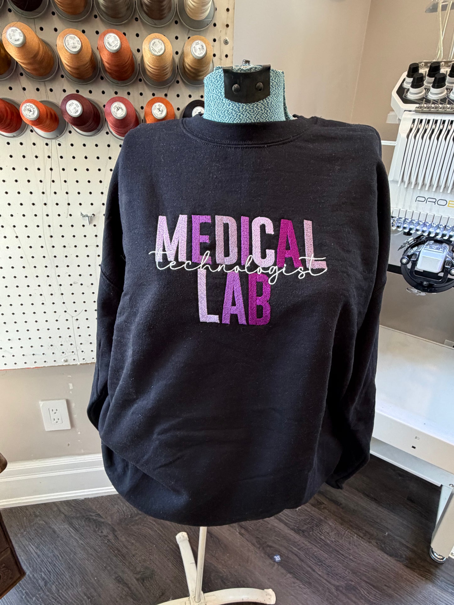 Large Black Med Lab Tech (purples) Crew