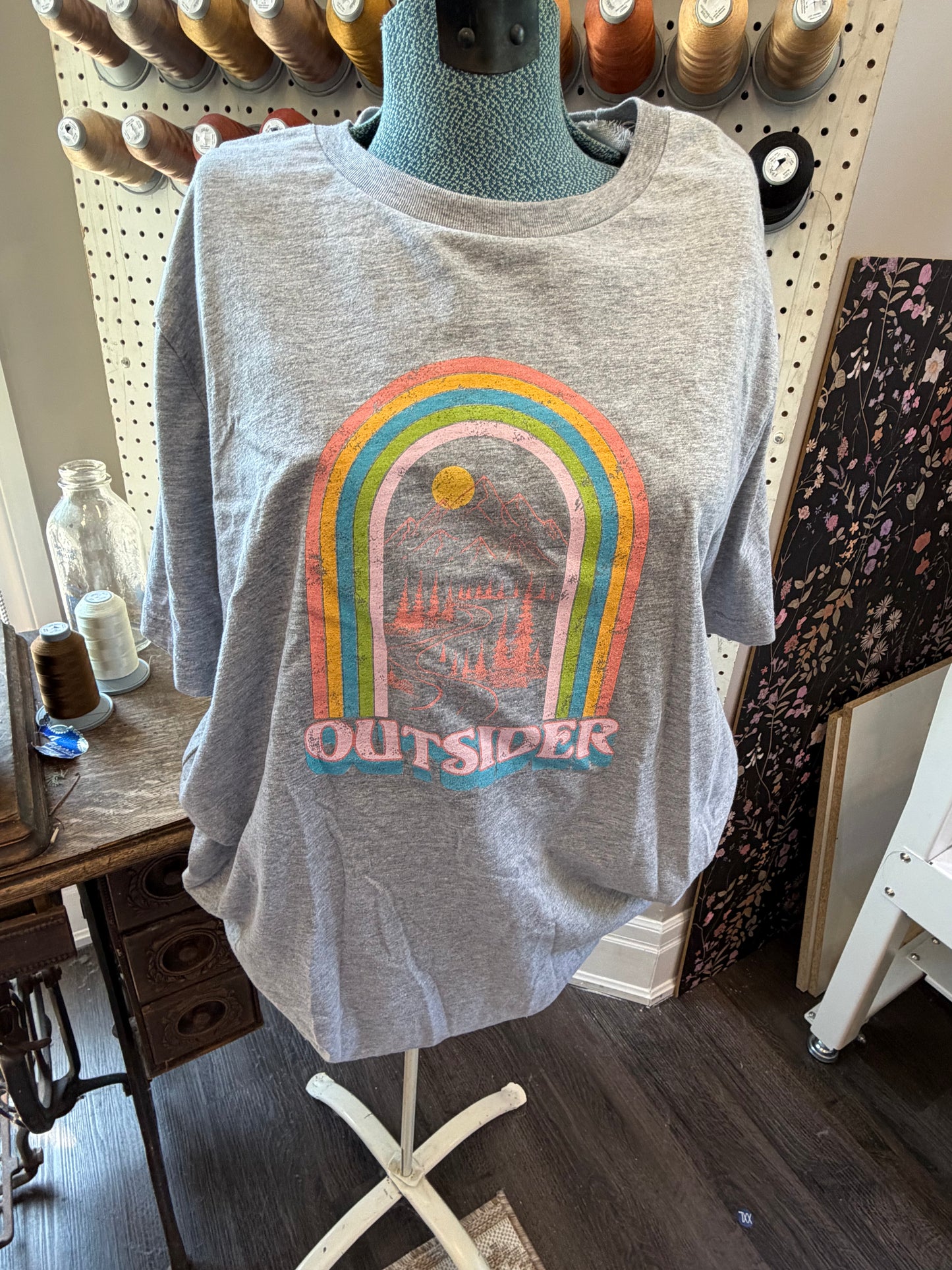 Large Grey Outsider Tee (printed)