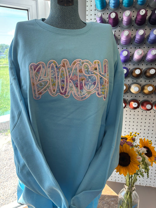 2XL Blue Bookish Fabric Crew