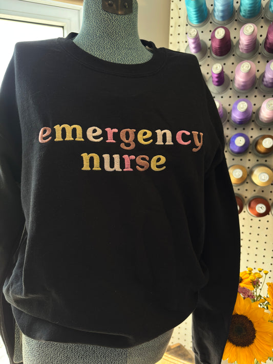 Small Black Emergency Nurse Crew
