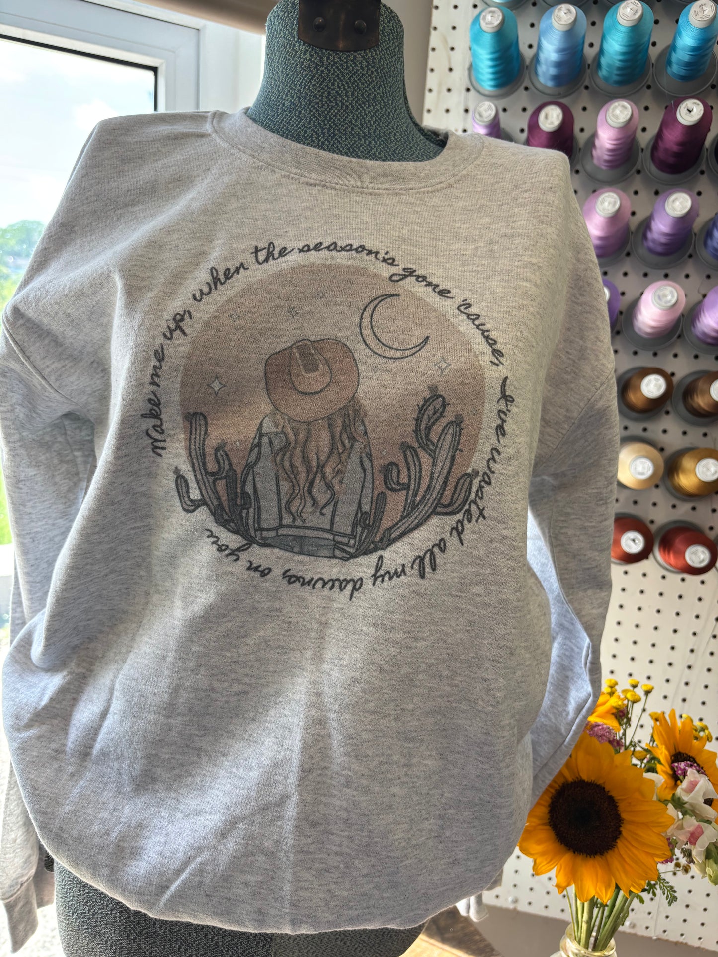 Small Ash Grey Zach Bryan Crew (Printed)