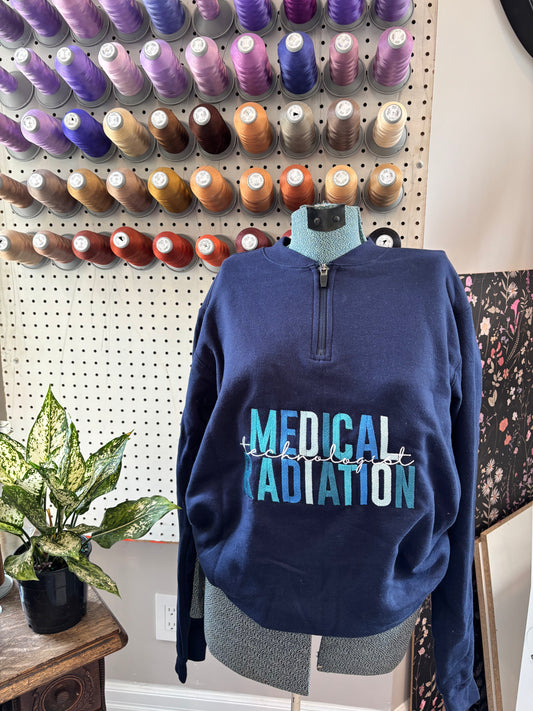 small navy Medical Radiation 1/4 zip