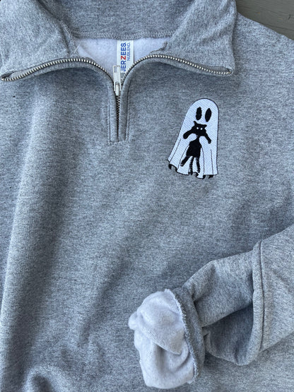 Cat Ghostie Spooky 1/4 Zip